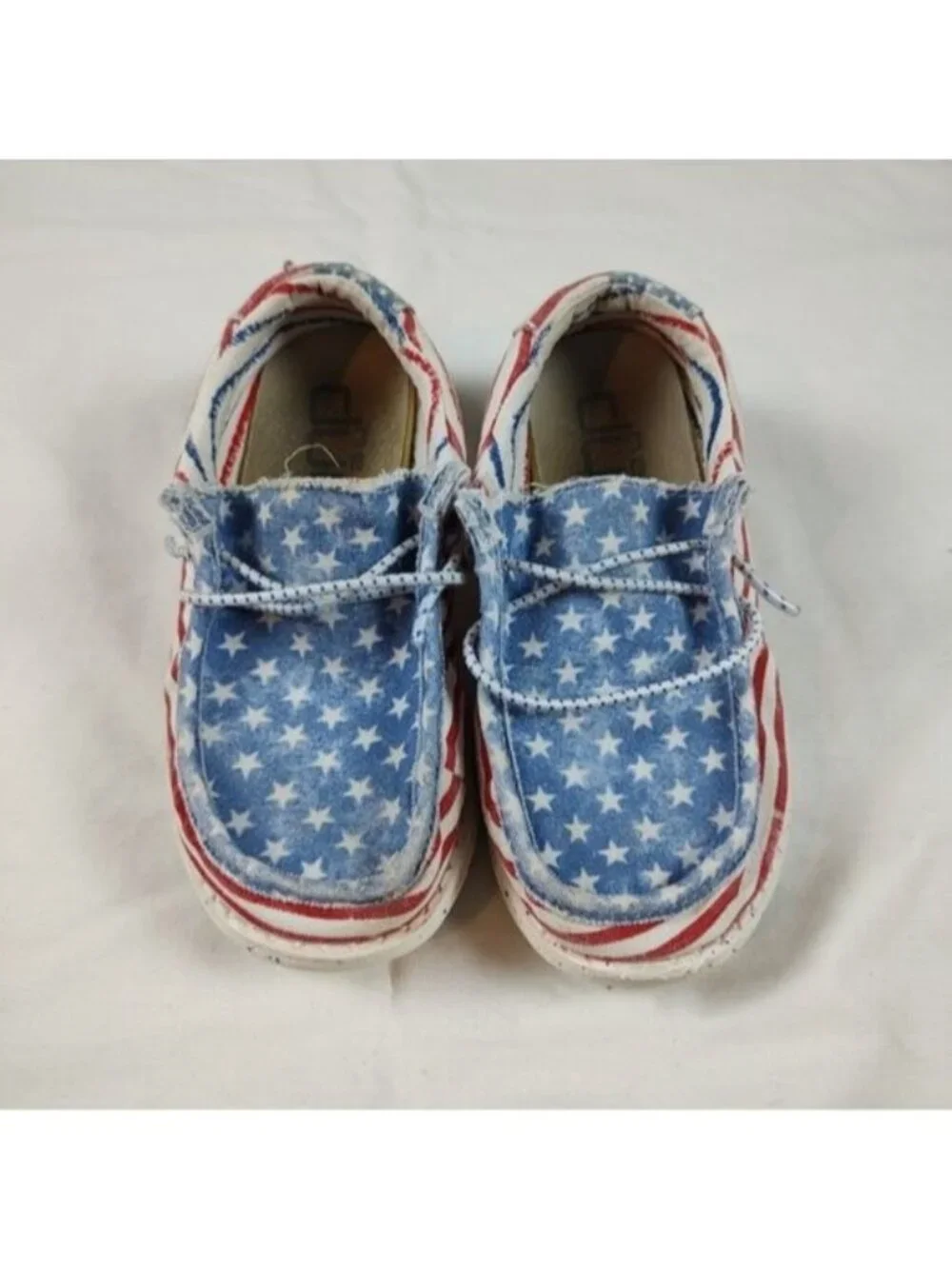 Hey Dude Wally Youth Stars n Stripes Shoes K12 - Picture 2 of 9